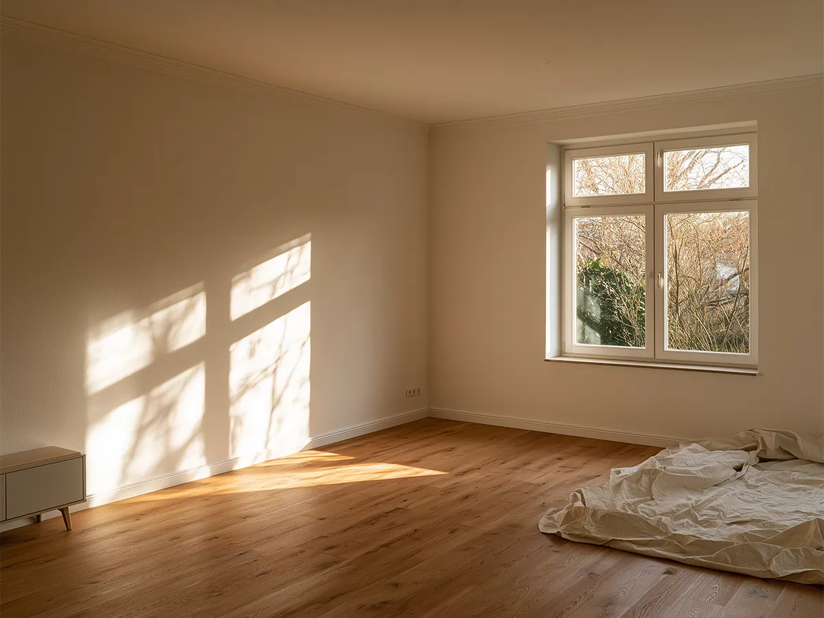 Wohnraum nach den Malerarbeiten innen